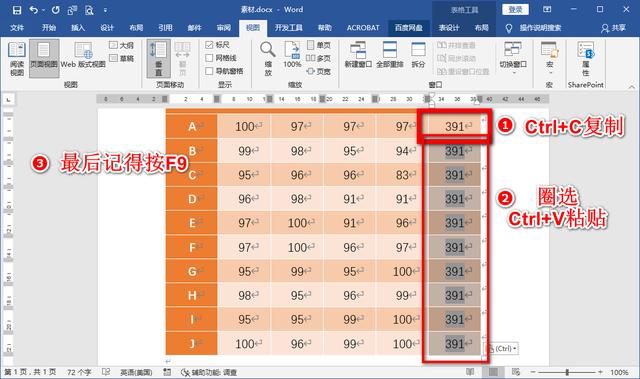 word怎么一列求和快捷鍵（word最簡單的自動求和方法）(5)