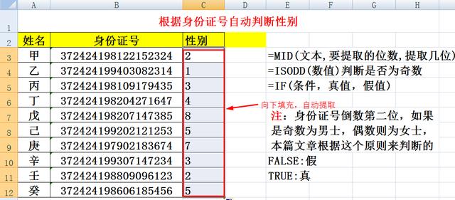 excel怎么自動分男女（excel輸入身份證自動出性別的方法）(3)